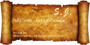 Sárdi Juliánusz névjegykártya
